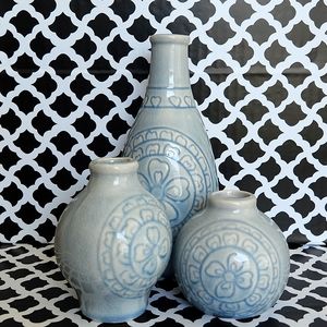 3 piece Ceramic vase set